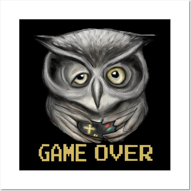 Game over owl Wall Art by msmart